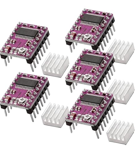 HALJIA Kit 5 Moduli A4988 Per Stampanti 3D - Driver Motore Passo-passo Con Dissipatori