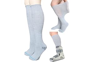 LORVVDE 2 Paar Walking Boot Socks for Orthopädische Walker Brace, Ersatz Sockenfutter Kniehohe Schlauchsocken Unter Air Cam Walkers and Fracture Boot, Medical Air Cast Socken für chirurgische Beinabdeckung