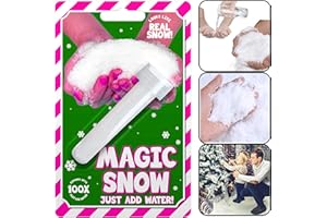 HOVUK® Magisches Schneepulver, ungiftig, super saugfähig, flauschiges Pulver, wiederverwendbare künstliche Schneerohre für Weihnachtsfeier und festliche Dekoration, einfach Wasser hinzufügen