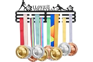 SUPERDANT Appendiabiti per Medaglie da Pallavolo da Donna Porta Medaglie da Pallavolo in Metallo con 8 Linea Robusto Espositore per Premi in Acciaio per Oltre 60 medaglie