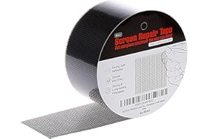 by.RHO Window Screen Mesh Repair Tape Kit 3-Layer Extra Strong Adhesive Waterproof Fiberglass Mesh Tape - 5cm * 4.5m (2in * 15ft) Black