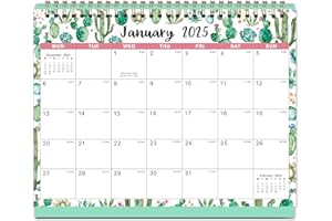 COLORAGE Calendar 2025 - Desk Calendar 2025, 12 Month Calendar from January 2025 - December 2025, 10" x 8.3", Stand Up Desk Calendar with Strong Twin-Wire Binding