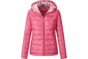 Vibes Ladies Jackets Women Reversible Winter Down jacket Lightweight Packable Jackets for Women Zipper Hooded Jacket with Pockets Women Windproof Waterproof Jacket Coat Ladies UK Size S M L XL