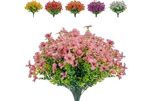 Boic 10 sztuk sztucznych kwiatów na zewnątrz, sztuczne kwiaty do dekoracji, na zewnątrz sztuczne rośliny, bukiet sztucznych kwiatów do wnętrz do ogrodu, balkonu, domu, centralnego stołu, dekoracji