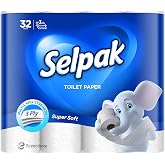 Selpak Toilet Paper, 3 Layers, 32 Pieces, 1 Package (1 x 32 Pieces)