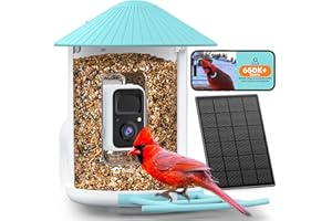 NETVUE by Birdfy Smart Bird Feeder Camera: Auto-Capture Video & Instant Alert, Collect Fun Clips, Solar Powered Bird Watching Camera Wireless Outdoor Garden, Blue