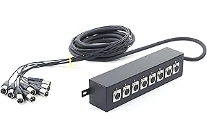 MUSIC STORE Multicore 8xXLR, 5m, Professionelles Multicore-Kabel, 8 XLR-Leitungen, Stabile Stagebox
