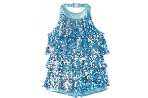 Aislor Girls Kids Modern Jazz Latin Tutu Dress Ballet Dance Outfit Stage Performance Costume Shiny Dancewear