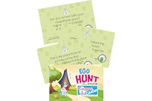HANNAH'S GAMES Outdoor Easter Eggs Hunt Clues - 20 Easter Hunt Clue Cards - Credit Card Sized Egg Hunt Clues - Easter Egg Hunt Game Is The Classic Easter Games For Kids!