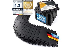 ‎BODY & MIND Boden-Schutzmatten XXL Set; Fitnessmatte Bodenschutz Puzzle-Matte; Unterlegmatte für Fitnessgeräte Turnmatte Trainingsmatte Sport-Matte & Fitnessraum Keller Garage Fast 2 m²