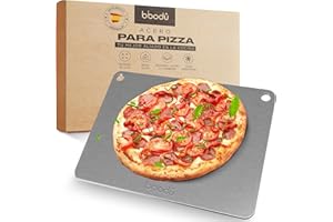 BIBODU Placa Acero Horno Pizza | Medidas 40 x 30 cm - Grosor 6mm | Placa Acero Pizza Fabricada con Acero al Carbono | Perfecto para Hornear Pizza, Pan, Reposteria y Verduras