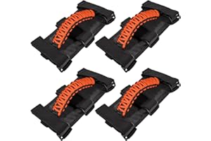 E-COWLBOY 4 x Überrollbügel-Haltegriffe für Jeep Wrangler JK JKU JL JLU TJ YJ Sports Sahara Freedom Rubicon Unlimited Gladiator JT 1955-2023 UTV ATV Premium 550 Paracord Innenzubehör (Orange)