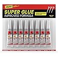 ELFY 4g x 8 PCs Super Glue All Purpose with Pin Point Nozzle - Super Fast Superglue General Strong Thick & Strong Adhesive Super Glue Gel for Hard Plastic, DIY Craft, Rubber, Metal, Leather and More
