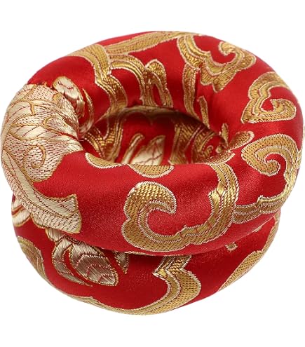 MILISTEN Coussin Bol Chantant Tibétain - Lot De 2 Oreillers Ronds Pour Bol Sonore