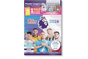 Topps Premier League 2026 - Debüt-Edition - Starter Pack (Online-exklusiv). Enthält 30 Karten, eine Gold Lion-Karte und eine zufällige Bonus-Insert-Karte (Pro-Precision, Beast Mode oder Headlines).