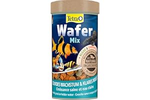 Tetra Wafer Mix - Fischfutter für alle Bodenfische (z.B. Welse) und Krebse, für gesundes Wachstum und Vitalität, 250 ml Dose