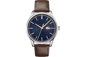 Lacoste Montre Analogique à Quartz pour Homme Collection Vienna avec Bracelet en Cuir Marron - 2011046