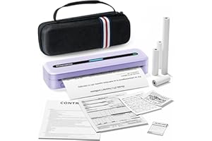 Phomemo M832 Stampante Termica Portatile A4, Senza Inchiostro, 300 DPI, 4 Rotoli di Carta Termica, Compatibile con Android & iOS, Custodia Inclusa