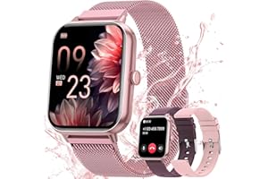 AIMIUVEI 2024 Smartwatch Donna Chiamate Bluetooth 5.3, 1.83" Orologio Smartwatch con 3 Cinturini, 24H Cardiofrequenzimetro Ciclo Mestruale SpO2 Sonno IP68 20+modalità Sport per iOS Android Rosa Regalo