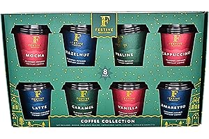 AKEDE Coffee Gift Set | Travel Coffee | Takeout Cups Gift Sets | Instant Coffee 8 Pack Collection | Cappuccino, Vanilla, Latte, Hazelnut, Mocha, Amaretto, Caramel and Praline- Coffee Lovers Gifts Men Women