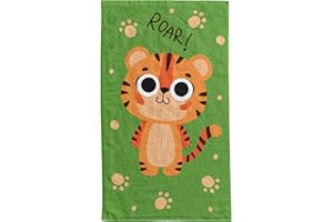 damaloo asciugamano per bambini 30x50 cm con motivo di tigre in cotone - asciugamano per ragazzi - asciugamano da ospite - asciugamano per il viso - asciugamano verde - piccolo panno 30x50 cm