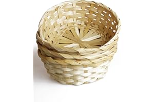 KAMACA 4 er SET Klassische Bastkörbe Körbe aus Bast Osterkorb Osterkörbchen Bastkorb rund Ostern (4er Set natur)