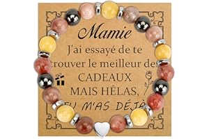SERENEGLOW Cadeau Fete Des Grands Peres Grand Mère Maman Mamie Papa Parents Bracelet Pierre Naturelle Cadeau Fete Des Peres Fete Des Meres Marraine Sœur Tata Fille Collègues Couple Parrain Frère Tonton Fils