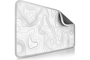 Sidorenko Gamingowa podkładka pod mysz XXL, biała, duża, antypoślizgowa podkładka na biurko do gier i biura, krawędzie bez strzępienia, precyzyjna i trwała, MAXLVL, 900 x 400 mm