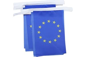 AZ FLAG - Fahnenkette Europäische Union 6 Meter Mit 20 Flaggen - 21x14 cm - Europa Girlande Flaggenkette 14 x 21 Cm