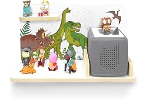 ‎STADTECKEN stadtecken® Kinder Regal für Musikbox I Serie für Kleinkind I Geeignet für die Toniebox und ca. 25 Tonies I Geschenkidee I Hörspiel I zum Aufhängen oder Aufstellen (Dinosaurier, klein)