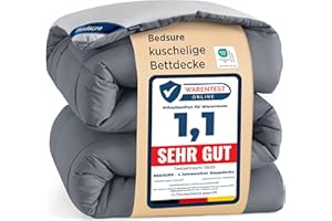 ‎BEDSURE BEDSURE Bettdecke 135x200 Ganzjahresdecke Steppdecke - Bettdecke Ohne Bezug 135x200cm 300GSM - 4 Jahreszeiten Bettdecken Wende Grau/Hellgrau, Weiche Warm Duvet Schlafdecke für Allergiker