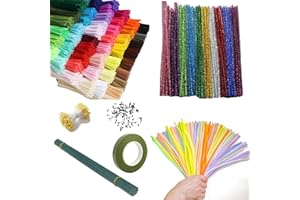 DESDIRA Lot de 300 fils chenille - 30 couleurs - Pour travaux manuels, cure-pipes - Longueur : 30 cm x 7 mm - Pour les travaux manuels, les projets d'artisanat