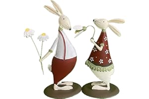 khevga Osterdeko Osterhase Deko-Hase aus Metall 2er Set