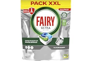 Fairy Ultra Original Todo en Uno Pastillas Lavavajillas, 53 cápsulas, Elimina Acumulacion Grasa en Lavavajillas, Aroma Limpio y Fresco