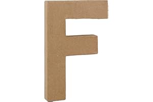 COUNTRY LOVE CRAFTS PAPIER MACHE Country Love Crafts 8.25-inch/ 20.5cm 3D Letter F Papier Mache, Beige