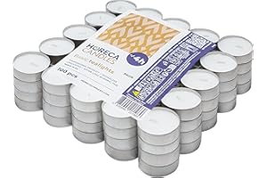 ‎HORECA CANDLES Horeca Candles - Teelichter mit 4 Stunden Brenndauer - 100 Stück, Weiß - Ohne Duft - Paraffinwachs - Hochzeit, Dekorieren, Feiern, Entspannen, Party