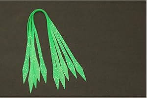 Tigofly 20 unids Pesca silicona Faldas Streamer DIY SpinnerBait Buzzbait Calamar Goma Jig Cebos Señuelos de Pesca Accesorios (Verde Espotado)