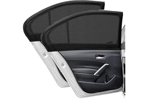 ASANDH Car Window Shades for Baby 2 Pack, Stretchable & Breathable Window Screens for Sun Protection Sunshade, Blocking UV Mosquitoes Protect Children/Adults/Pets, Universal Car Blinds Sunshades