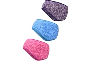 BLULU Pack of 3 Ear Warmers Headband Full Cover Earmuffs Headband Sports Headband for Outdoor Sports Fitness