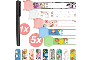 Tampen Bracelet identification pour enfant · 5 pièces + stylo · Bracelet de sécurité enfants · Étanche · Réutilisable · Bracelet SOS · Enfants · Filles