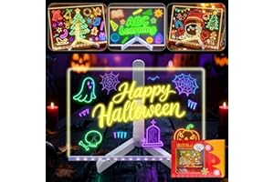 YGYZKJSD LED Note Board with 7 Colors Pen, Magic Note Board Glowing Acrylic Message Marker Board with Light, LED Drawing/Writing Board Light Up Dry Erase Board with Stand for Office School Home (30 * 20cm)