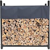 Metall Kaminholzregal Anthrazit 113x25x115 Cm Mit Schutzhülle | QUICK, 62,99