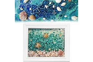 KOLGEIKJ Sea Glass Art Kit, 2024 Sea Glass Art Kits for Adults, DIY Resin Beach Art Kit, Ocean Painting Kit, Se-a Glas-s Resin DIY Crafts Ocean Theme Se-a Glas-s Decoration, Gifts for Christmas