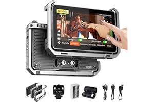 ‎VILTROX VILTROX DC-X3 2000 Nits SDI Camera Monitor z klatką montażową, 4K HDMI 6" On Camera Video Monitor z osłoną przeciwsłoneczną/akumulatorem, 3D Lut 1920X1080 HD Full Waveform Focus Peaking VectorScope