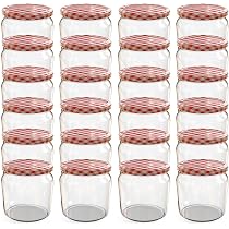 Pot Confiture Vide Bocaux Oputec 360ml Avec Couvercle - 24 Pots Confiture Conservation - Étanches, Lave-vaisselle - Fabriqué Allemagne Bocaux Verre Couvercle Vissable