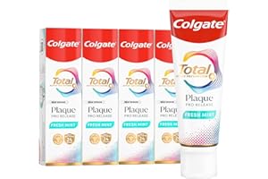 Colgate Total Plaque Pro-Release Fresh Mint Toothpaste 75ml x4, dental plaque remover toothpaste, neutralises the harmful effect of bacterial plaque, dissolves and lifts away gum-harming plaque