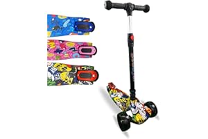 GizaStar 3 Wheel Tri Scooter, Easy Folding System, Height Adjustable Handlebars, Tilt To Turn Steering, Kids Aged 3+ Years