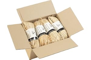 Clairefontaine - 196071C - Pelote Raphia Naturel - Ensemble de plusieurs fils de Raphia Longueur 1m50 par fil- 50g - Loisirs Créatifs - Emballage Cadeau - Carton de 8 pelotes