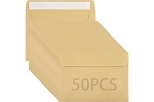 UNCLE PAUL C6 80gsm Kraft Self-Seal Envelopes, 50 Pack 162x114mm Brown Natural Paper No Window – for Business, Crafts & Bulk Mailing C6BR50