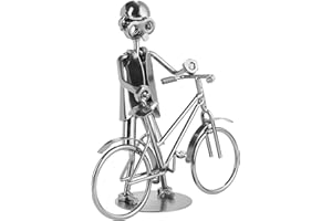 BRUBAKER Homme à Vis Bicyclette - Figure en Fer Fait Main Homme de Métal - Figure en Métal Idée Cadeau pour Cycliste et Vendeur de Vélos